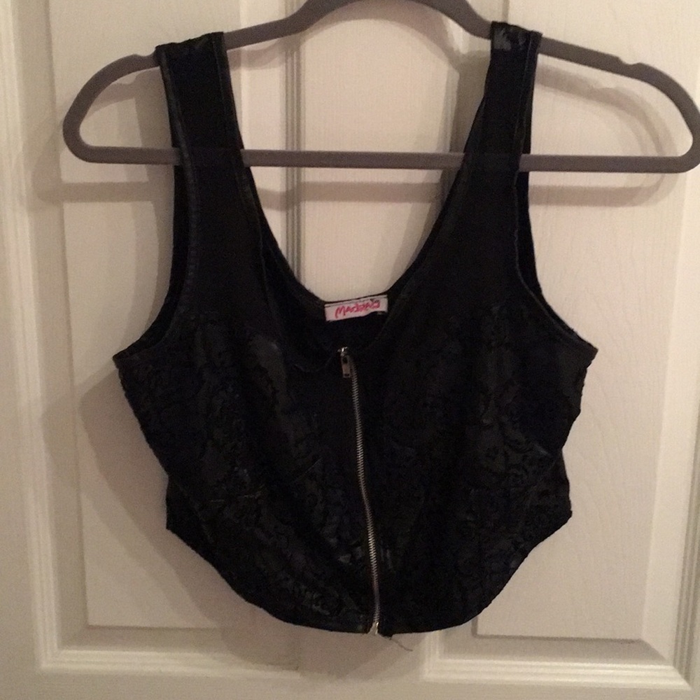 black, faux leather